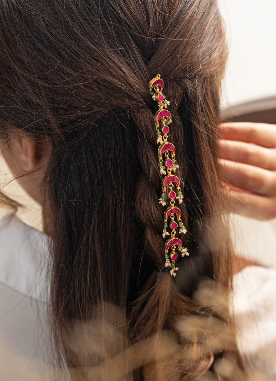 Do Taara Pink Kundan Braid PinFabilicious Fashion