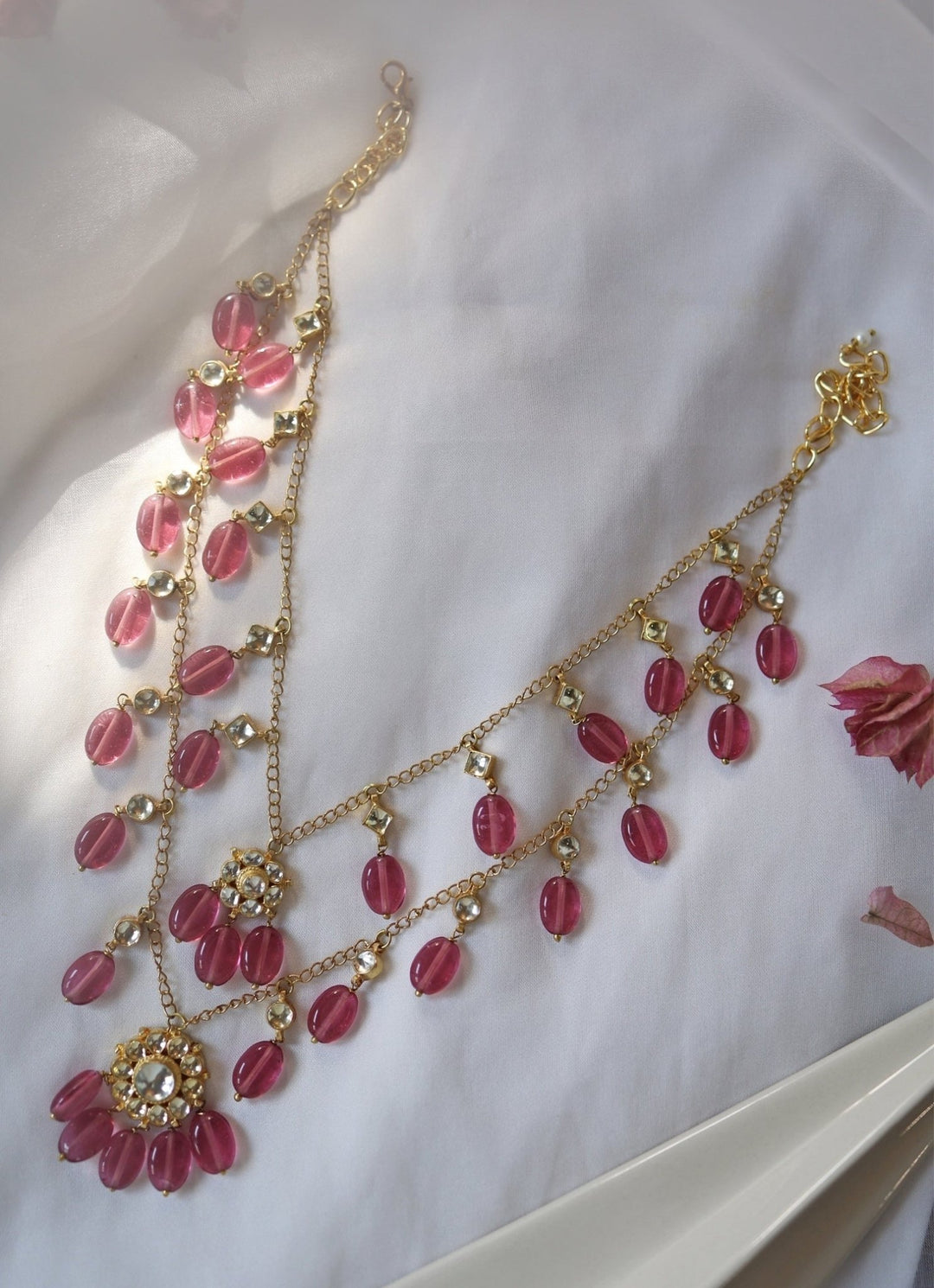 Do Taara Pink Kundan Layered NecklaceFabilicious Fashion
