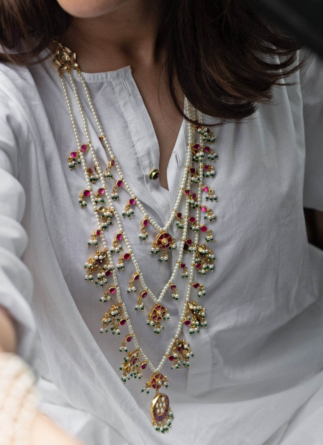 Do Taara Pink Kundan Layered NecklaceFabilicious Fashion