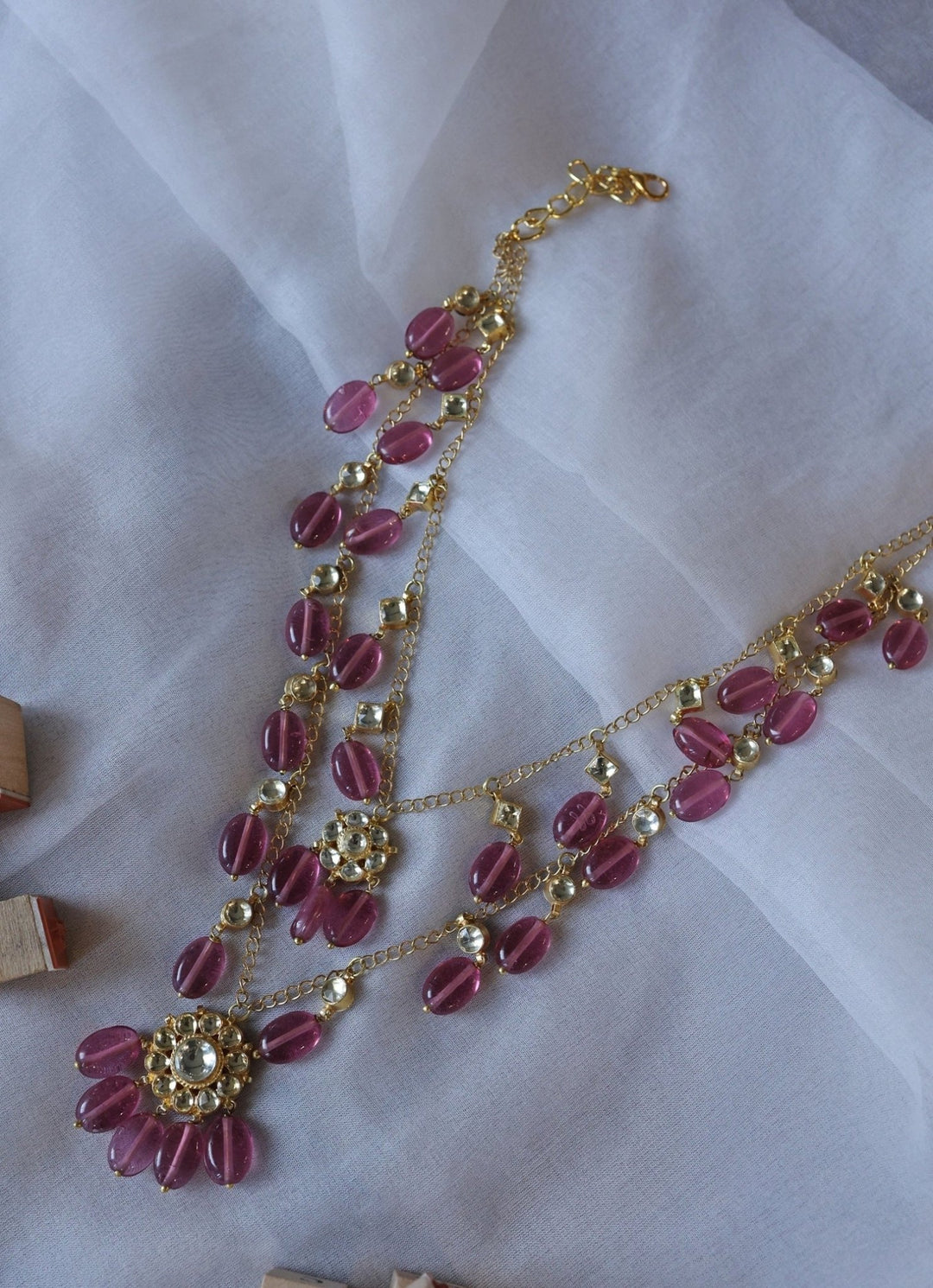 Do Taara Pink Kundan Layered NecklaceFabilicious Fashion