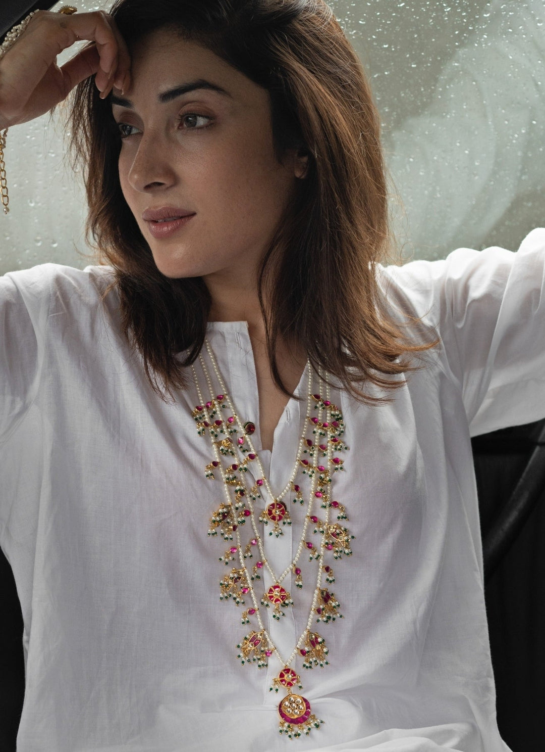Do Taara Pink Kundan Layered NecklaceFabilicious Fashion