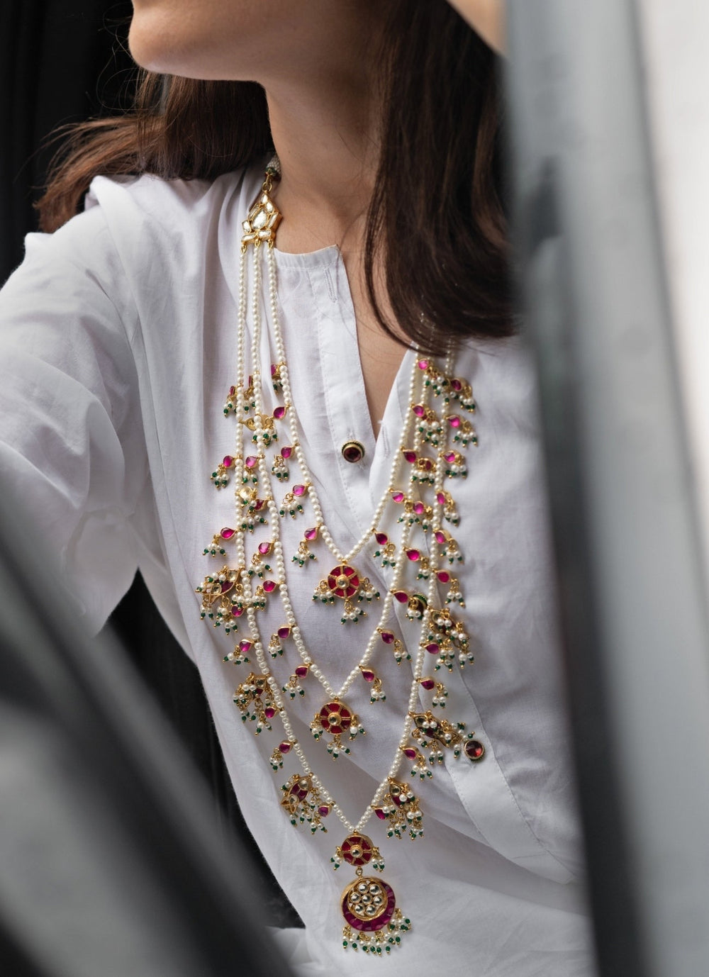 Do Taara Pink Kundan Layered NecklaceFabilicious Fashion