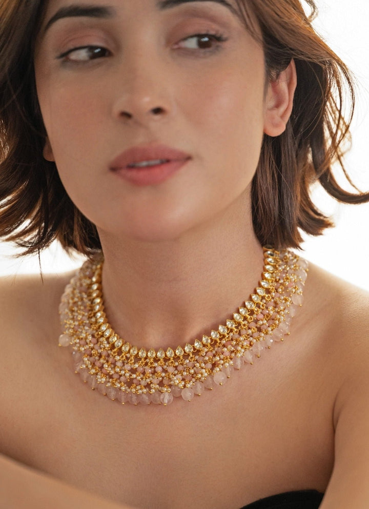 Do Taara Pink Kundan Necklace SetFabilicious Fashion