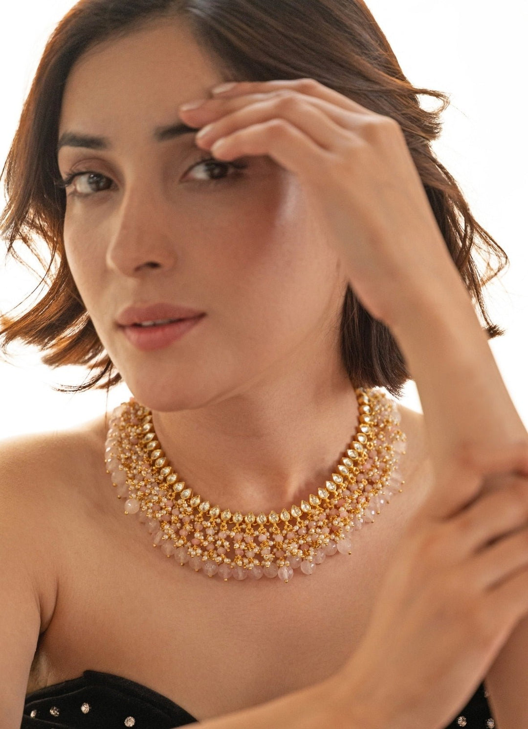 Do Taara Pink Kundan Necklace SetFabilicious Fashion