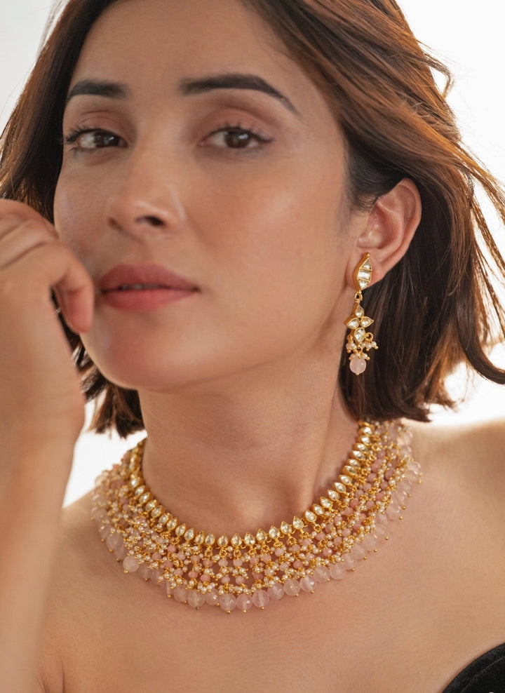 Do Taara Pink Kundan Necklace SetFabilicious Fashion