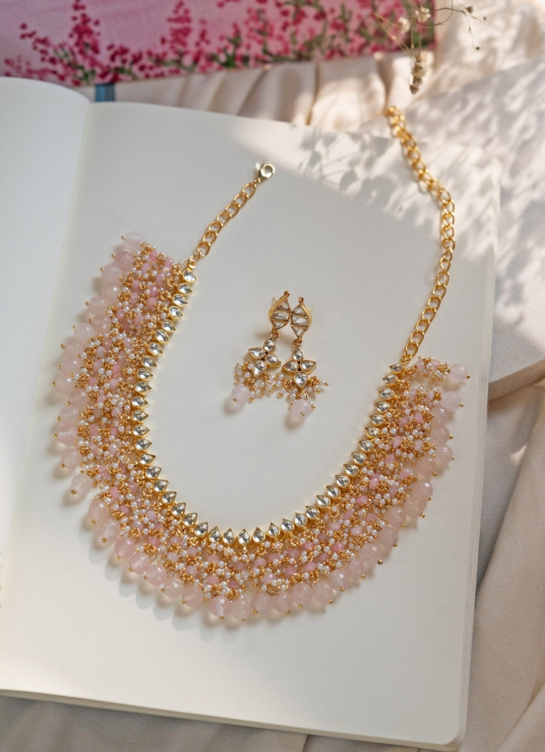 Do Taara Pink Kundan Necklace SetFabilicious Fashion