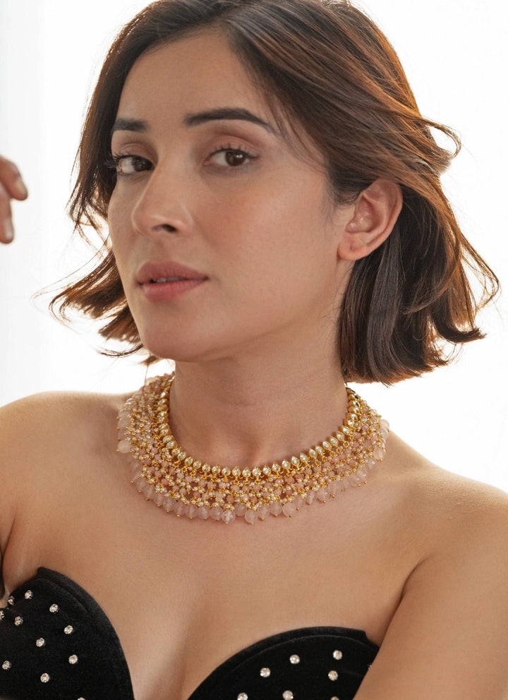 Do Taara Pink Kundan Necklace SetFabilicious Fashion