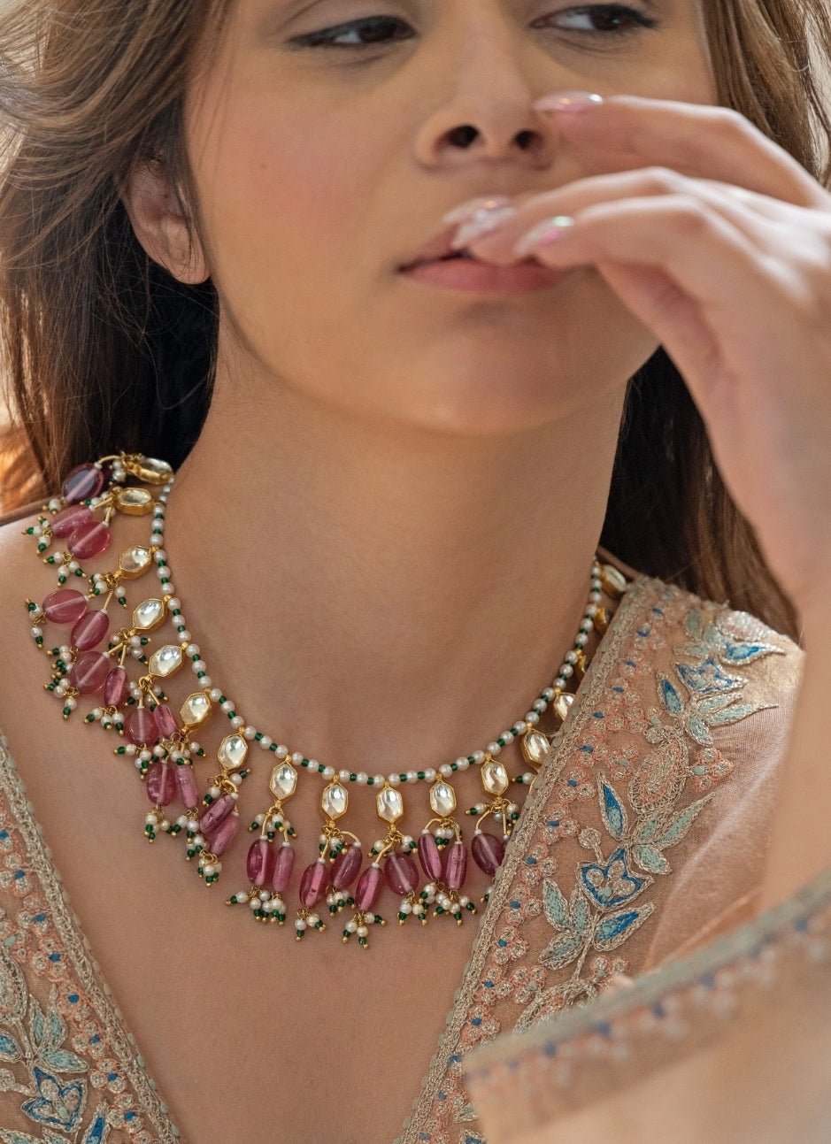 Do Taara Pink Kundan NecklaceFabilicious Fashion