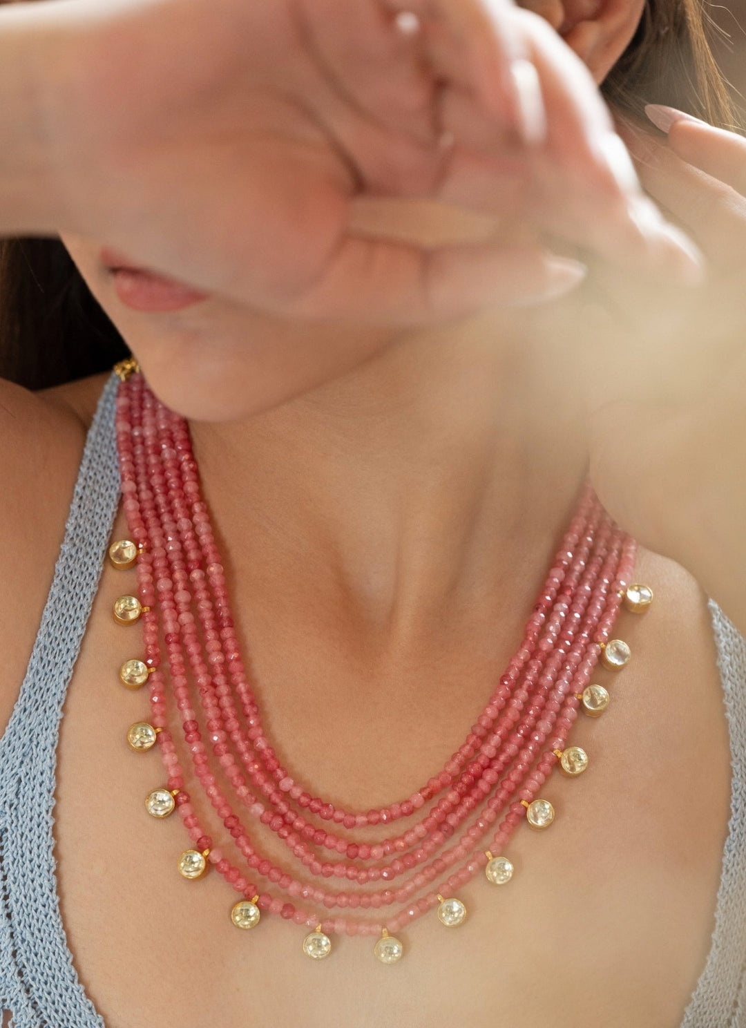 Do Taara Pink Kundan NecklaceFabilicious Fashion