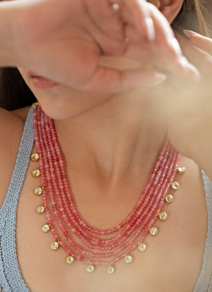 Do Taara Pink Kundan NecklaceFabilicious Fashion