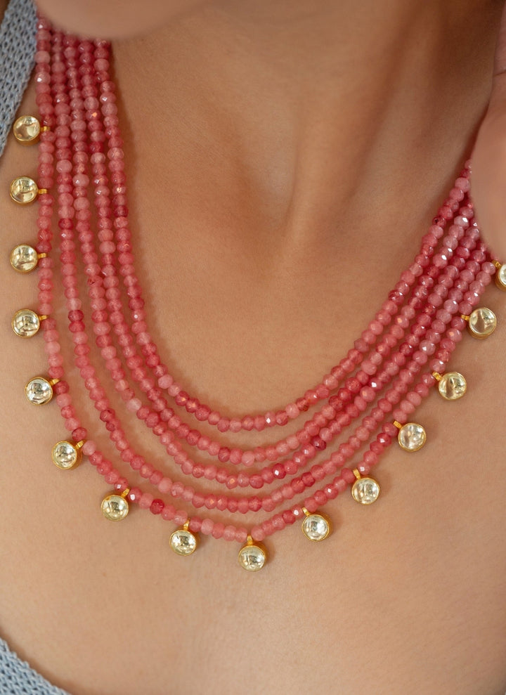 Do Taara Pink Kundan NecklaceFabilicious Fashion