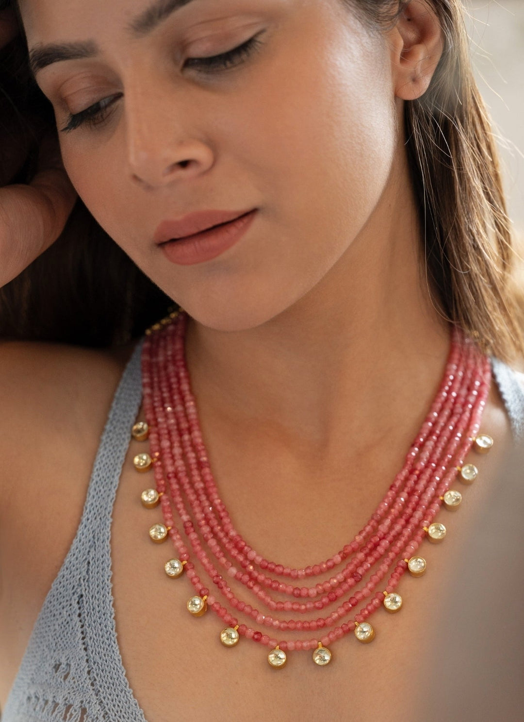 Do Taara Pink Kundan NecklaceFabilicious Fashion