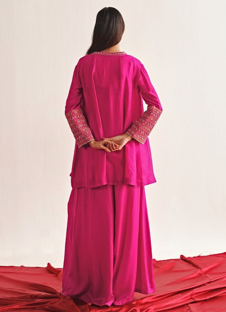 Pink Kurta Palazzo Set With Bandhani Dupatta Twenty Nine - Fabilicious Fashion