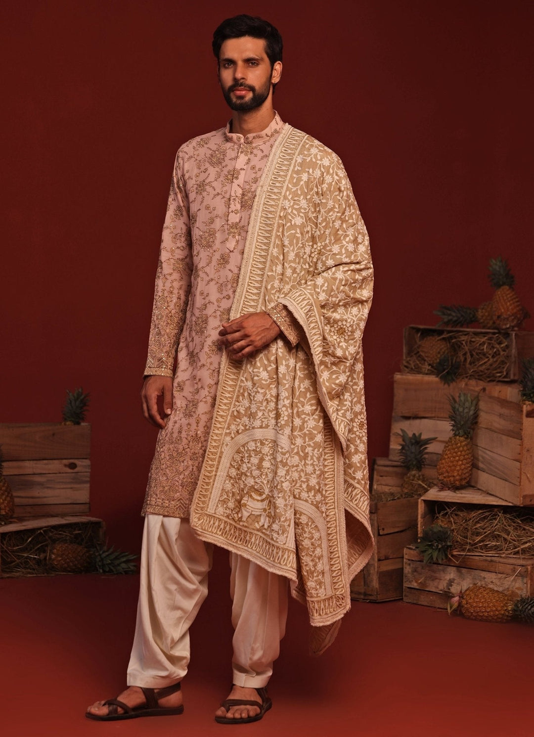 Pink Kurta Patiala Set With Embroidered Dupatta Kalpraag - Fabilicious Fashion