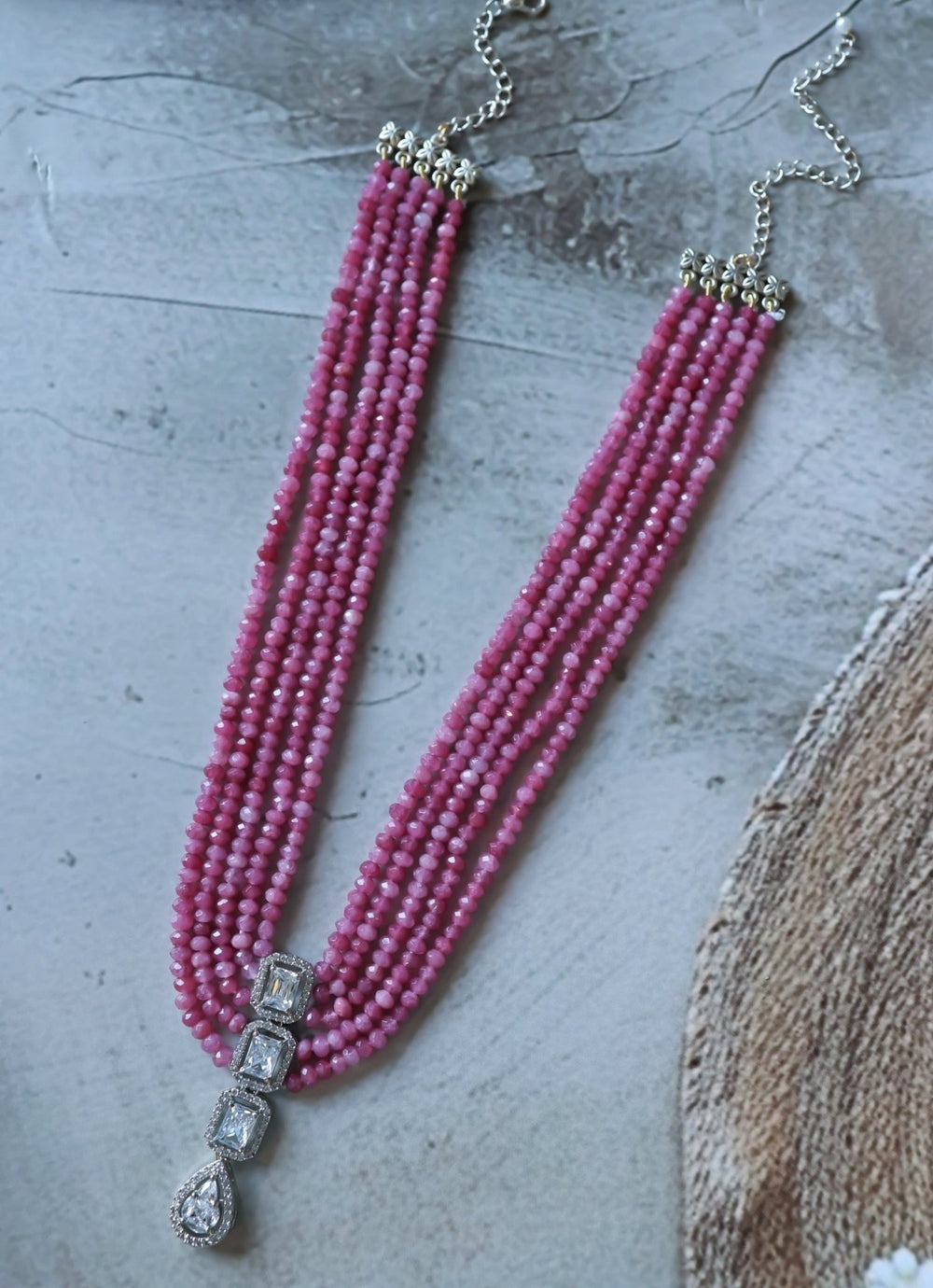 Do Taara Pink Layered NecklaceFabilicious Fashion