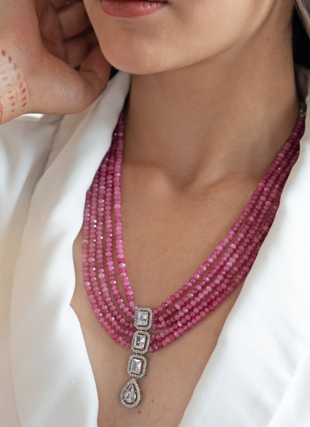Do Taara Pink Layered NecklaceFabilicious Fashion
