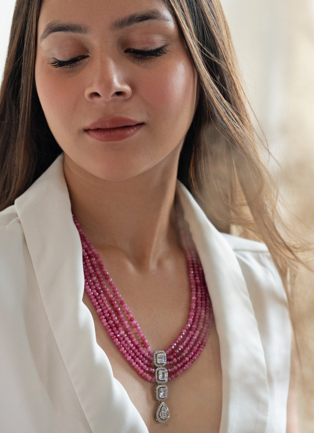 Do Taara Pink Layered NecklaceFabilicious Fashion