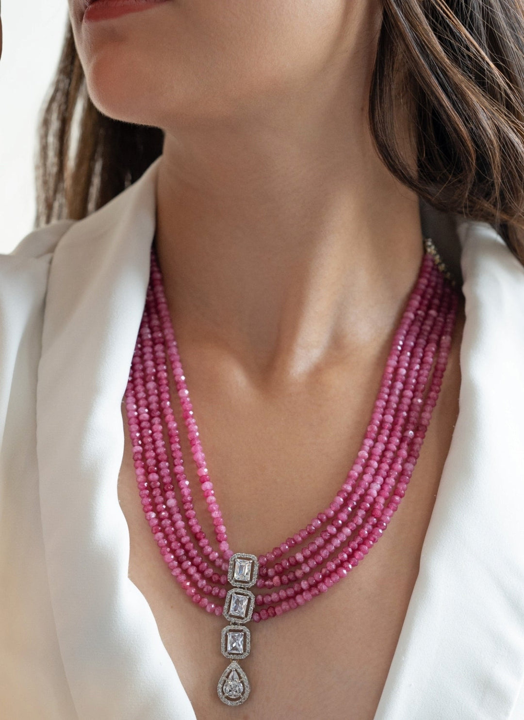 Do Taara Pink Layered NecklaceFabilicious Fashion