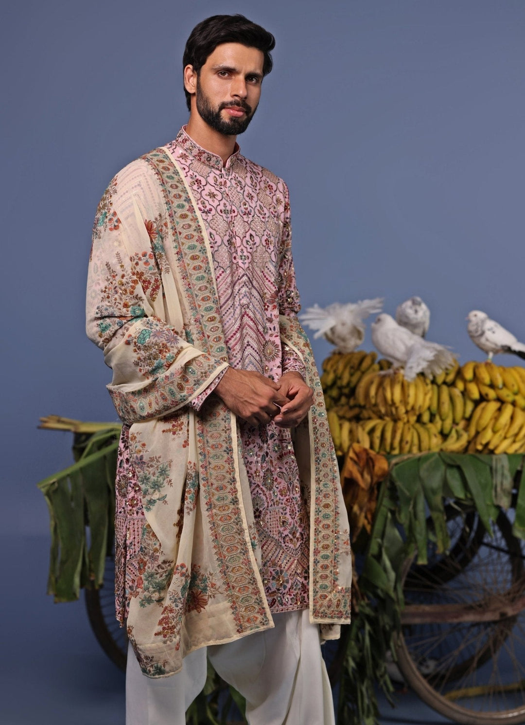 Pink Multi Thread Embroidered Kurta Patiala Pant Set Kalpraag - Fabilicious Fashion