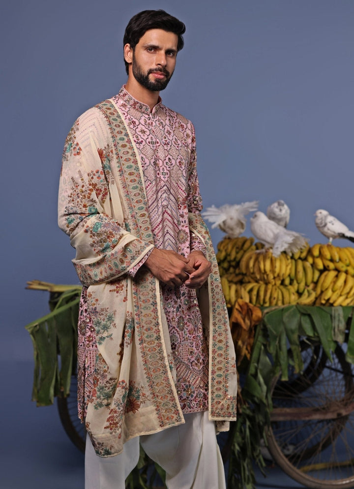 Pink Multi Thread Embroidered Kurta Patiala Pant Set Kalpraag - Fabilicious Fashion