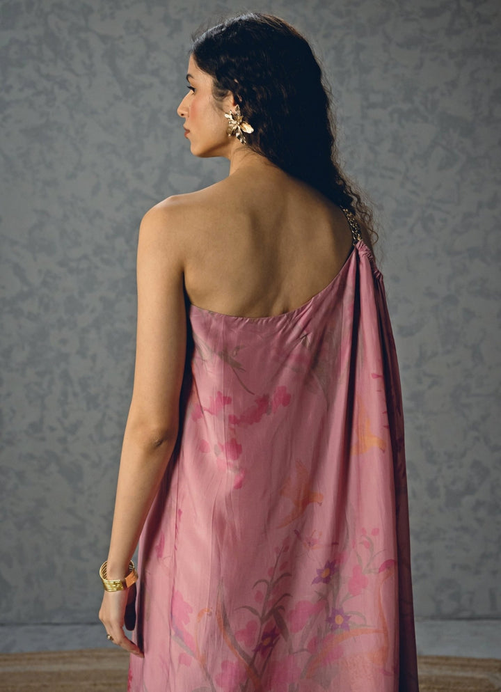 Paulmi and Harsh X Ease Pink One Shoulder Chain DressFabilicious Fashion