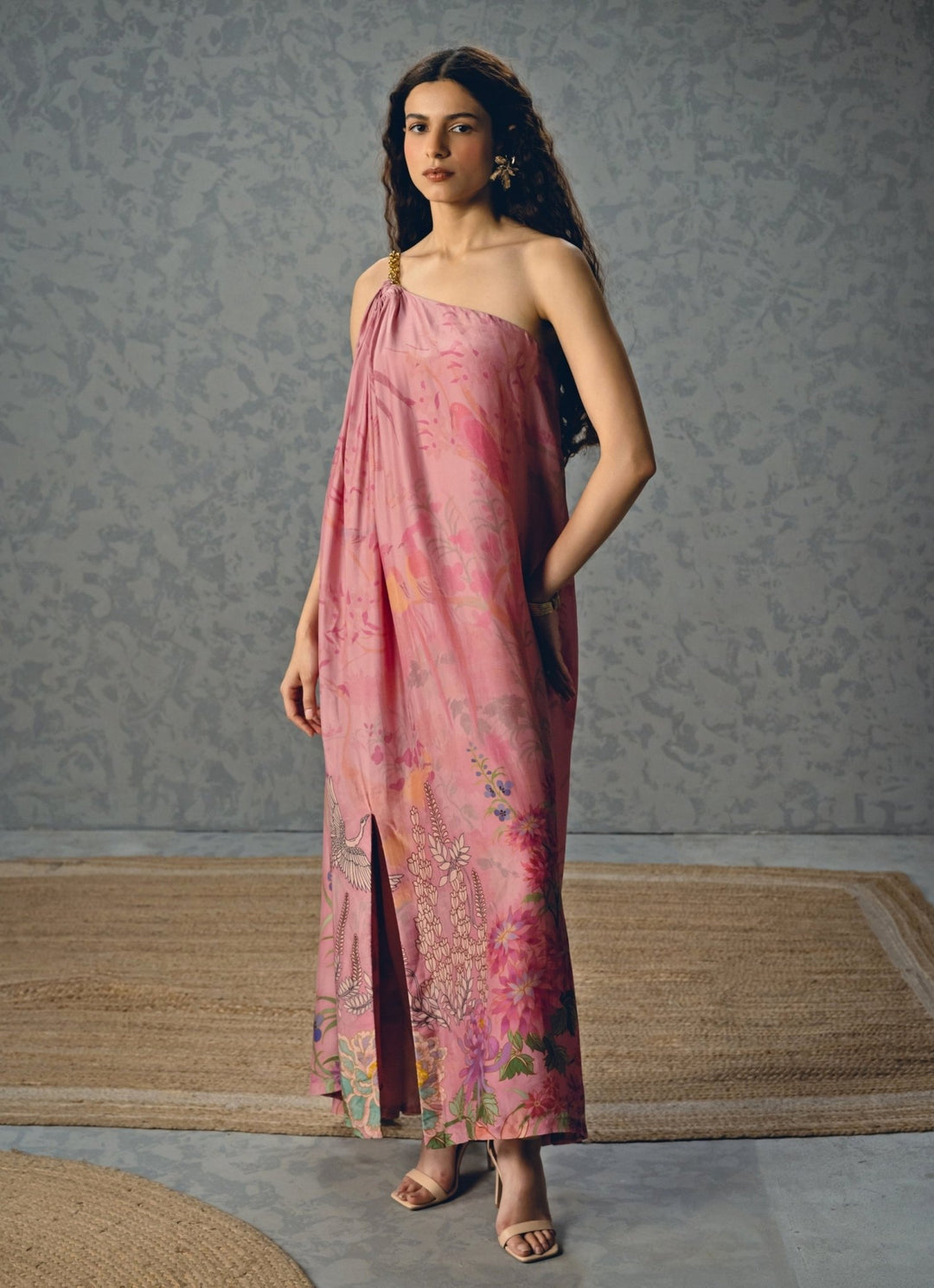 Paulmi and Harsh X Ease Pink One Shoulder Chain DressFabilicious Fashion