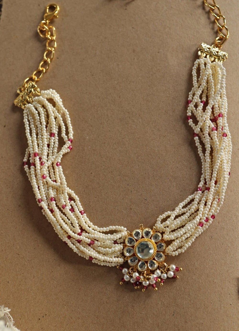 Do Taara Pink Onyx Kundan Choker NecklaceFabilicious Fashion