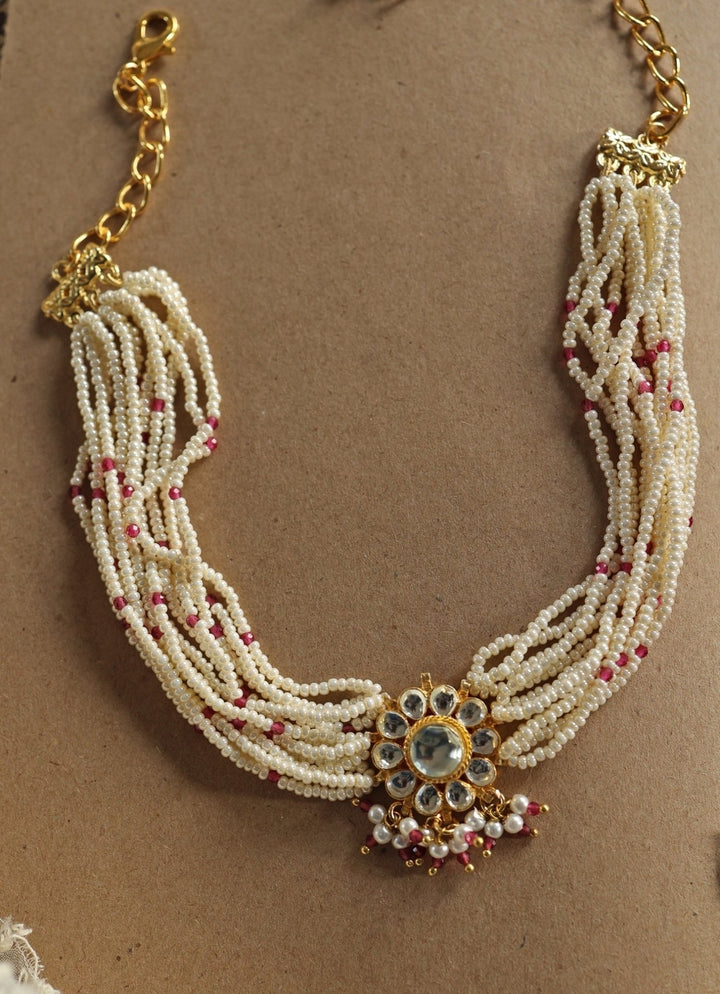 Do Taara Pink Onyx Kundan Choker NecklaceFabilicious Fashion