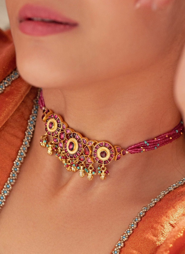 Do Taara Pink Pearl And Kundan Necklace SetFabilicious Fashion