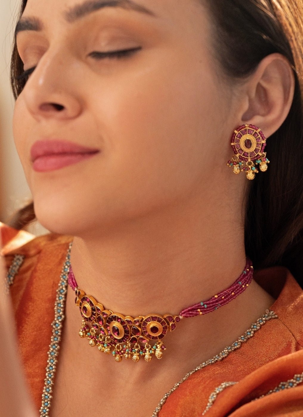 Do Taara Pink Pearl And Kundan Necklace SetFabilicious Fashion