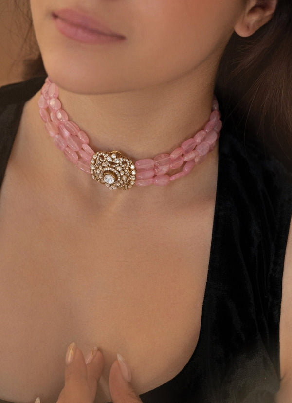 Pink Polki Choker Necklace