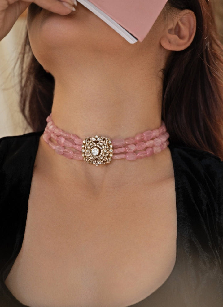 Do Taara Pink Polki Choker NecklaceFabilicious Fashion