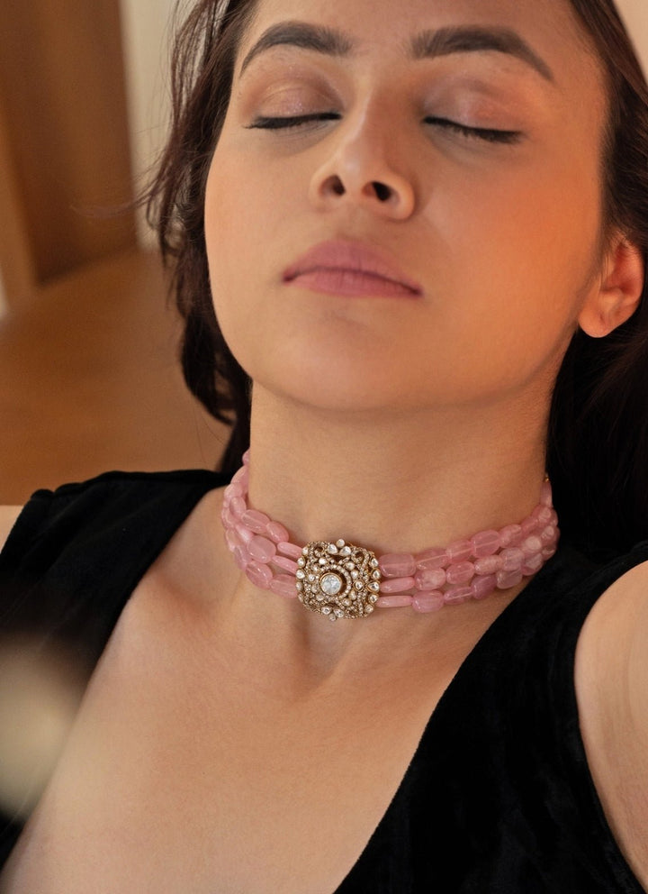 Do Taara Pink Polki Choker NecklaceFabilicious Fashion
