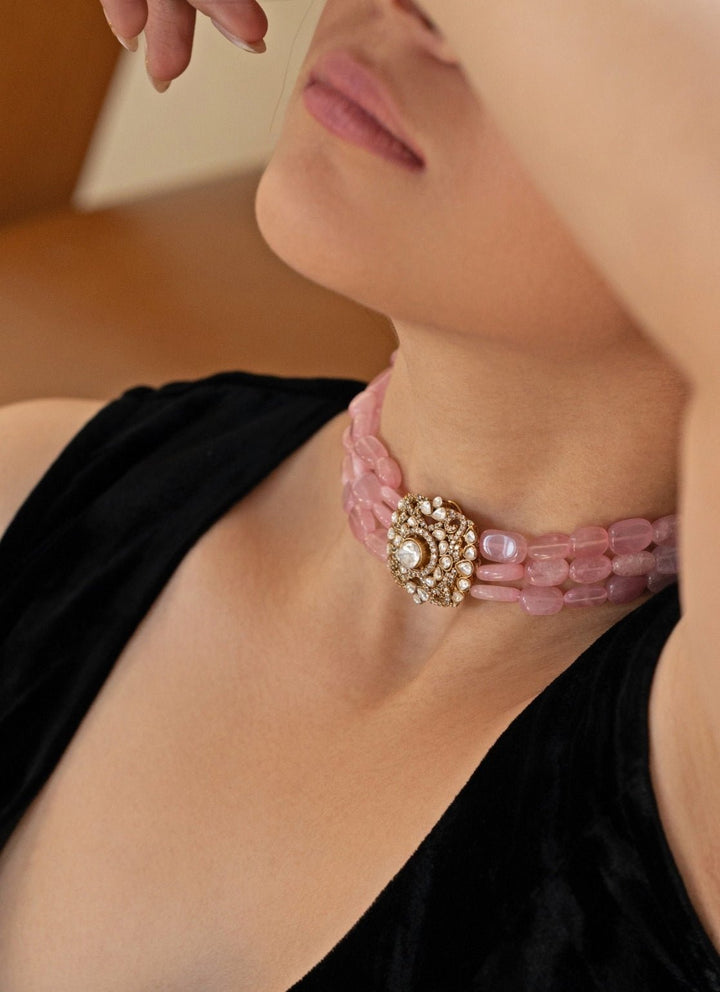 Do Taara Pink Polki Choker NecklaceFabilicious Fashion