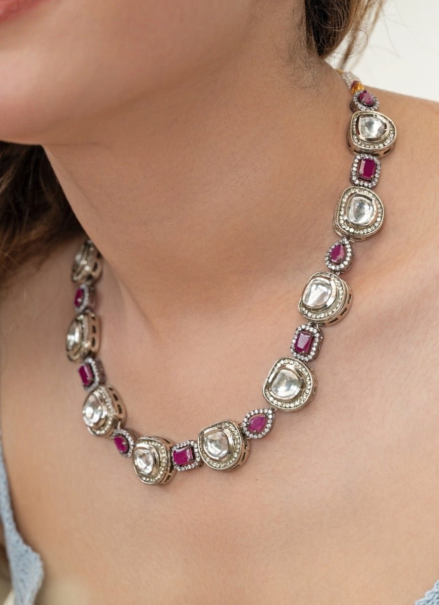 Do Taara Pink Polki NecklaceFabilicious Fashion