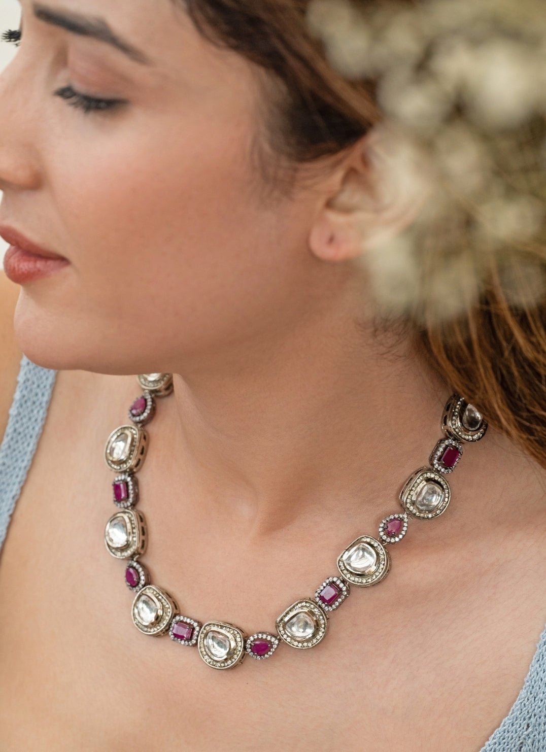 Do Taara Pink Polki NecklaceFabilicious Fashion