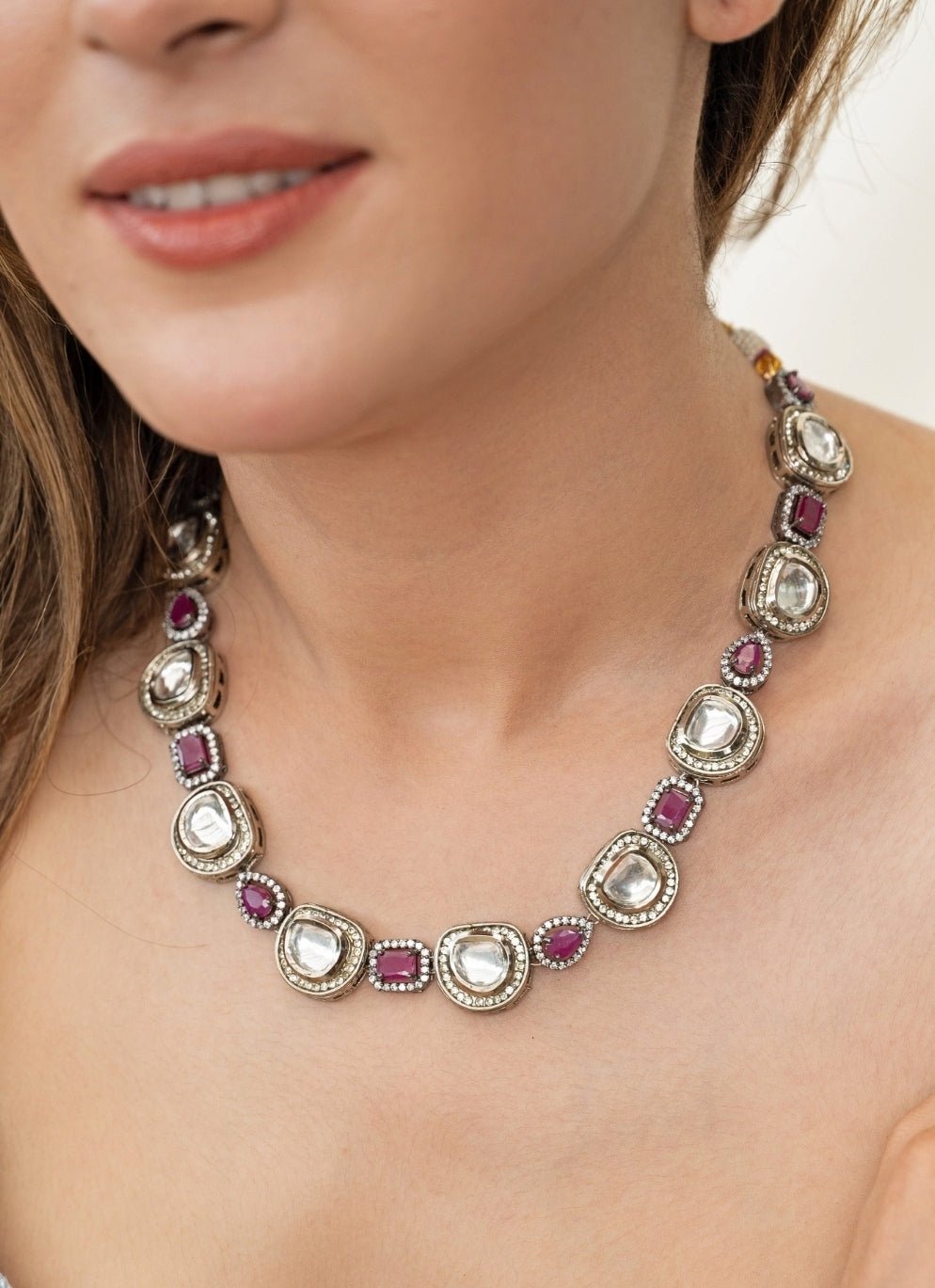 Do Taara Pink Polki NecklaceFabilicious Fashion