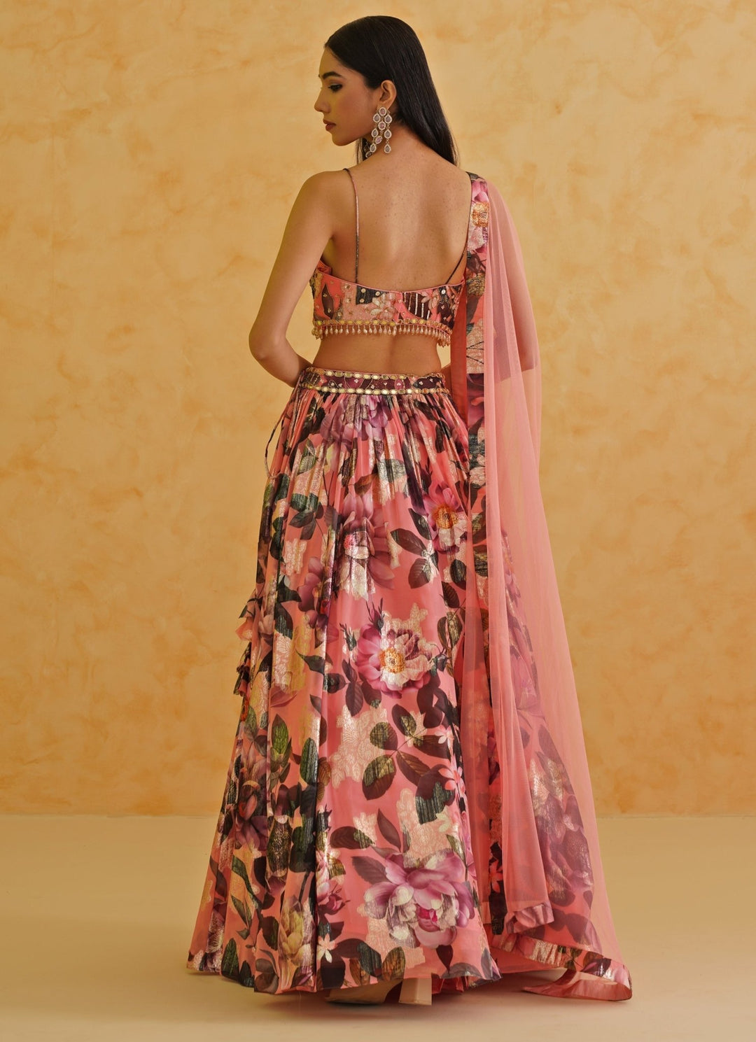 Pink Printed Georgette Lehenga Set Deepika Chadha - Fabilicious Fashion