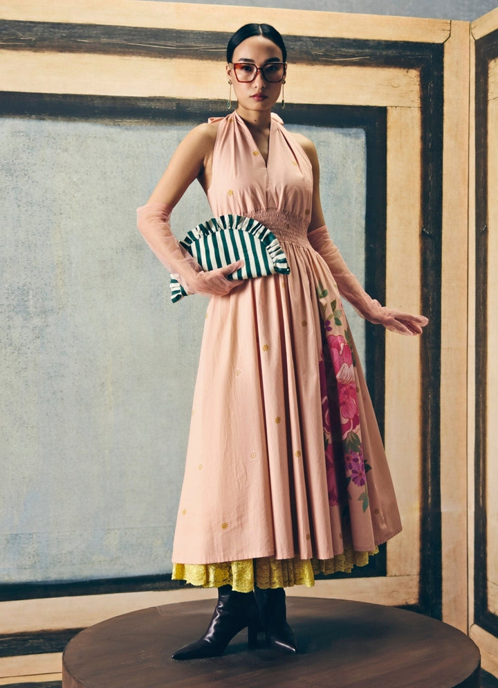 Pink Printed Summer Dress Paulmi and Harsh X Ease - Fabilicious Fashion