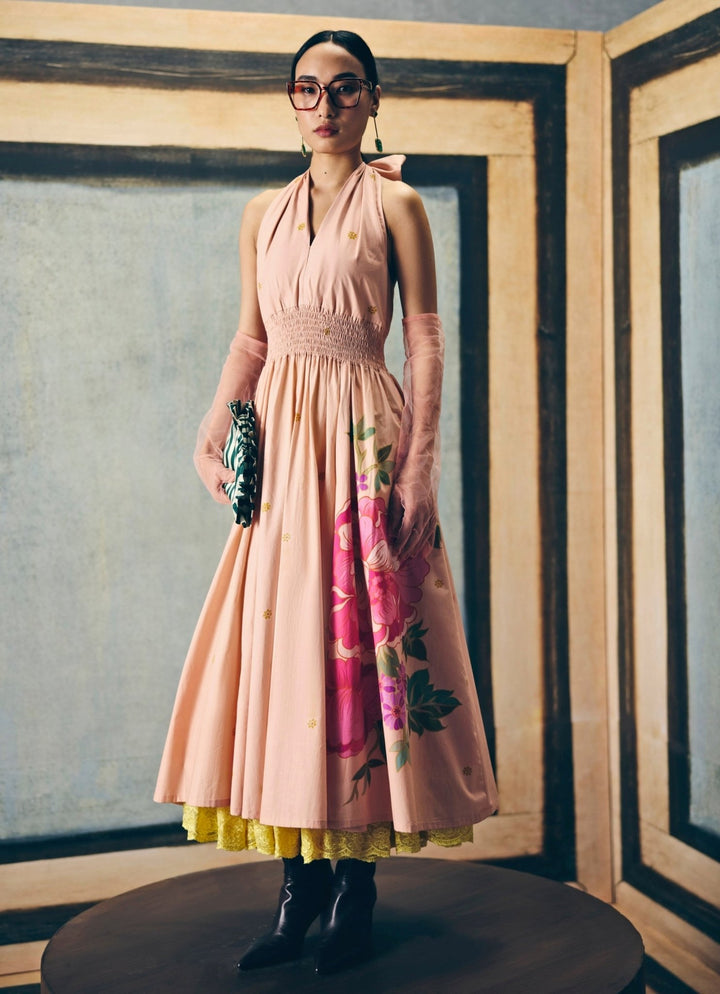 Pink Printed Summer Dress Paulmi and Harsh X Ease - Fabilicious Fashion