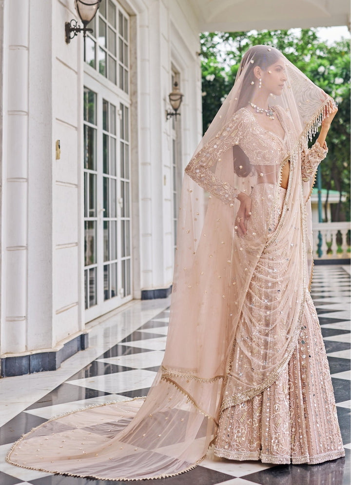 Pink Sequinned Mermaid Lehenga Set Nidhika Shekar - Fabilicious Fashion
