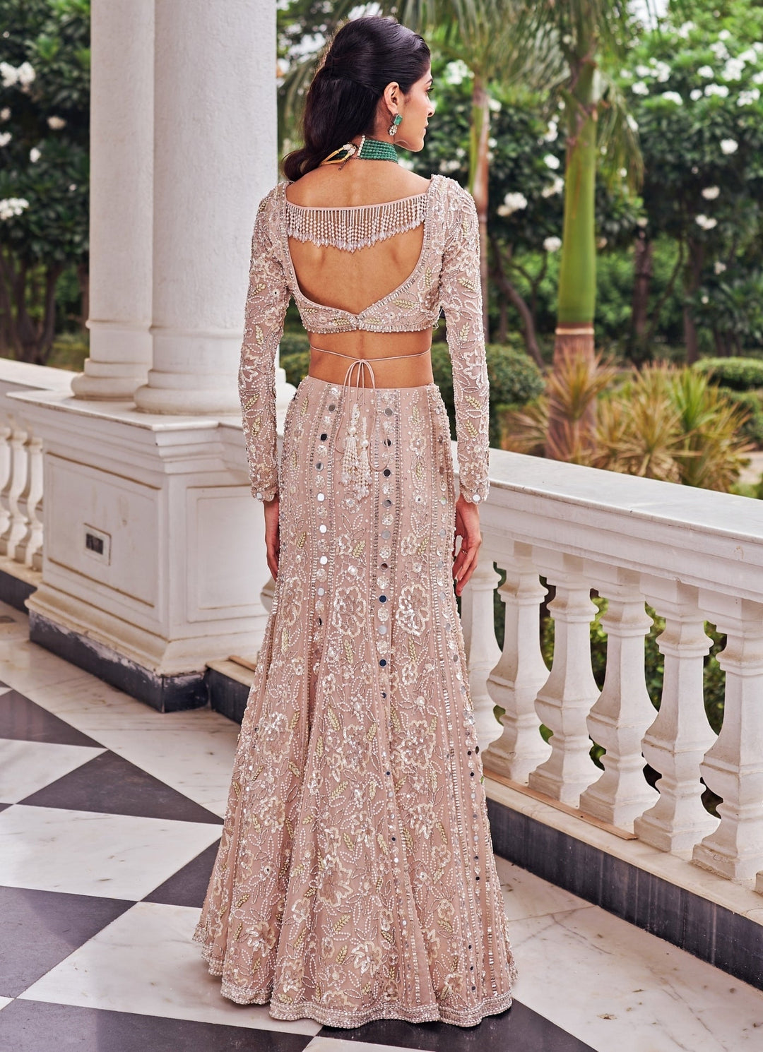 Pink Sequinned Mermaid Lehenga Set Nidhika Shekar - Fabilicious Fashion