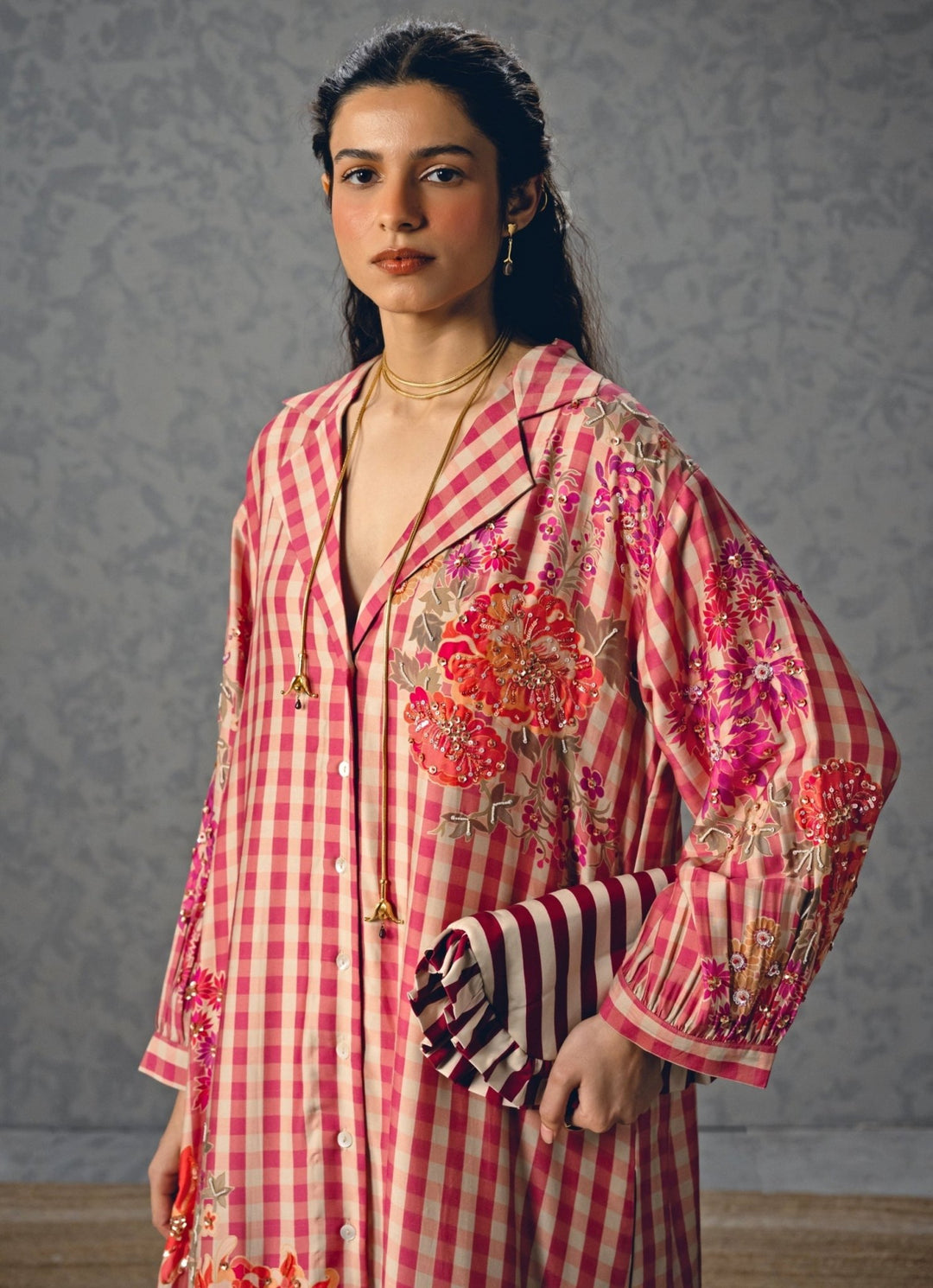 Pink Silk Kurta Pants Set Paulmi and Harsh X Ease - Fabilicious Fashion