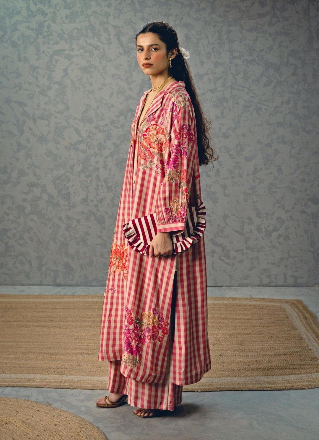 Pink Silk Kurta Pants Set Paulmi and Harsh X Ease - Fabilicious Fashion