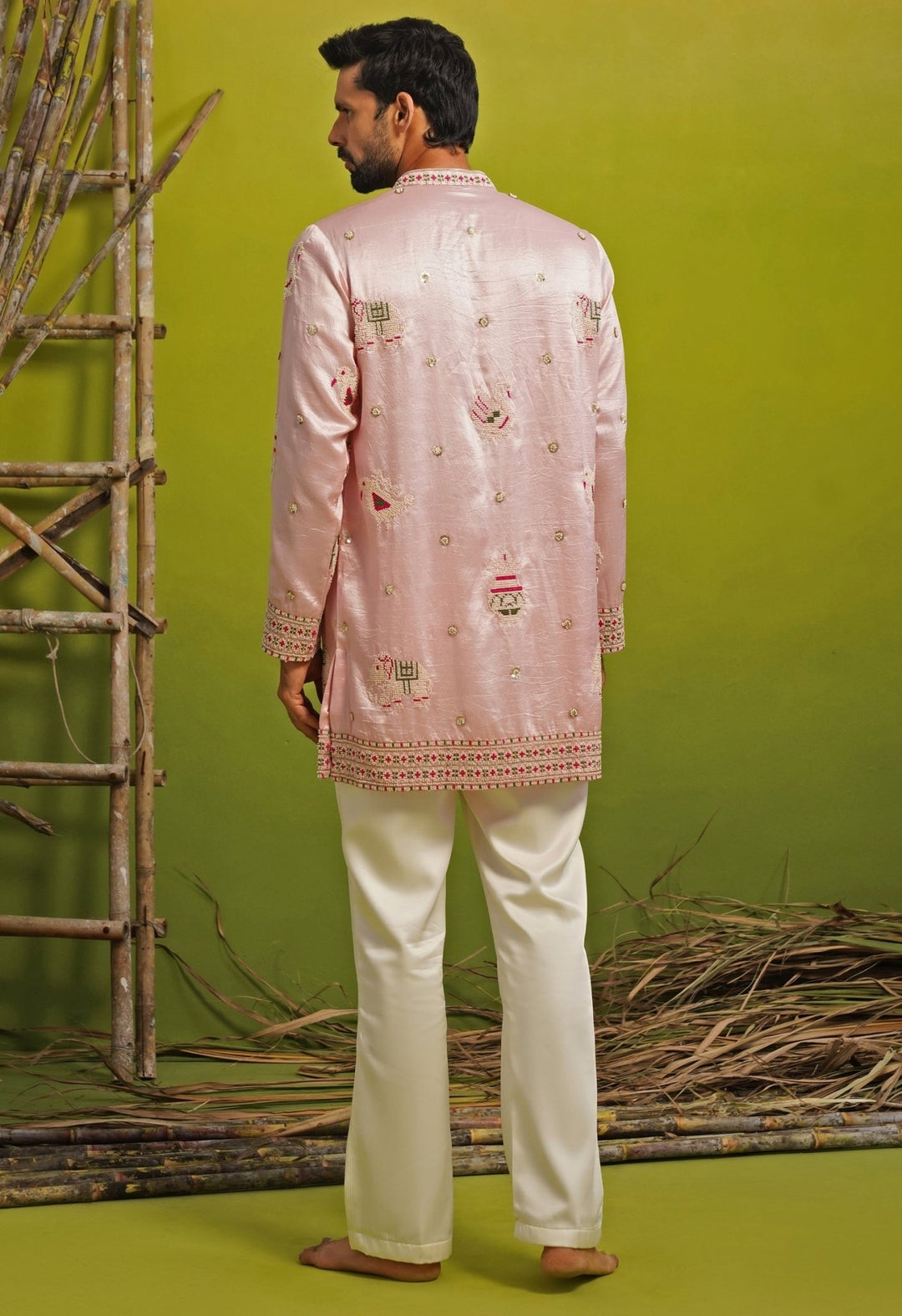 Kalpraag Pink Silk Short Kurta SetFabilicious Fashion