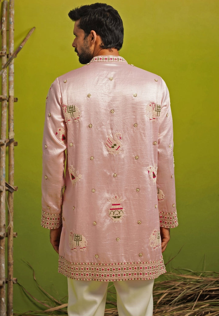 Kalpraag Pink Silk Short Kurta SetFabilicious Fashion