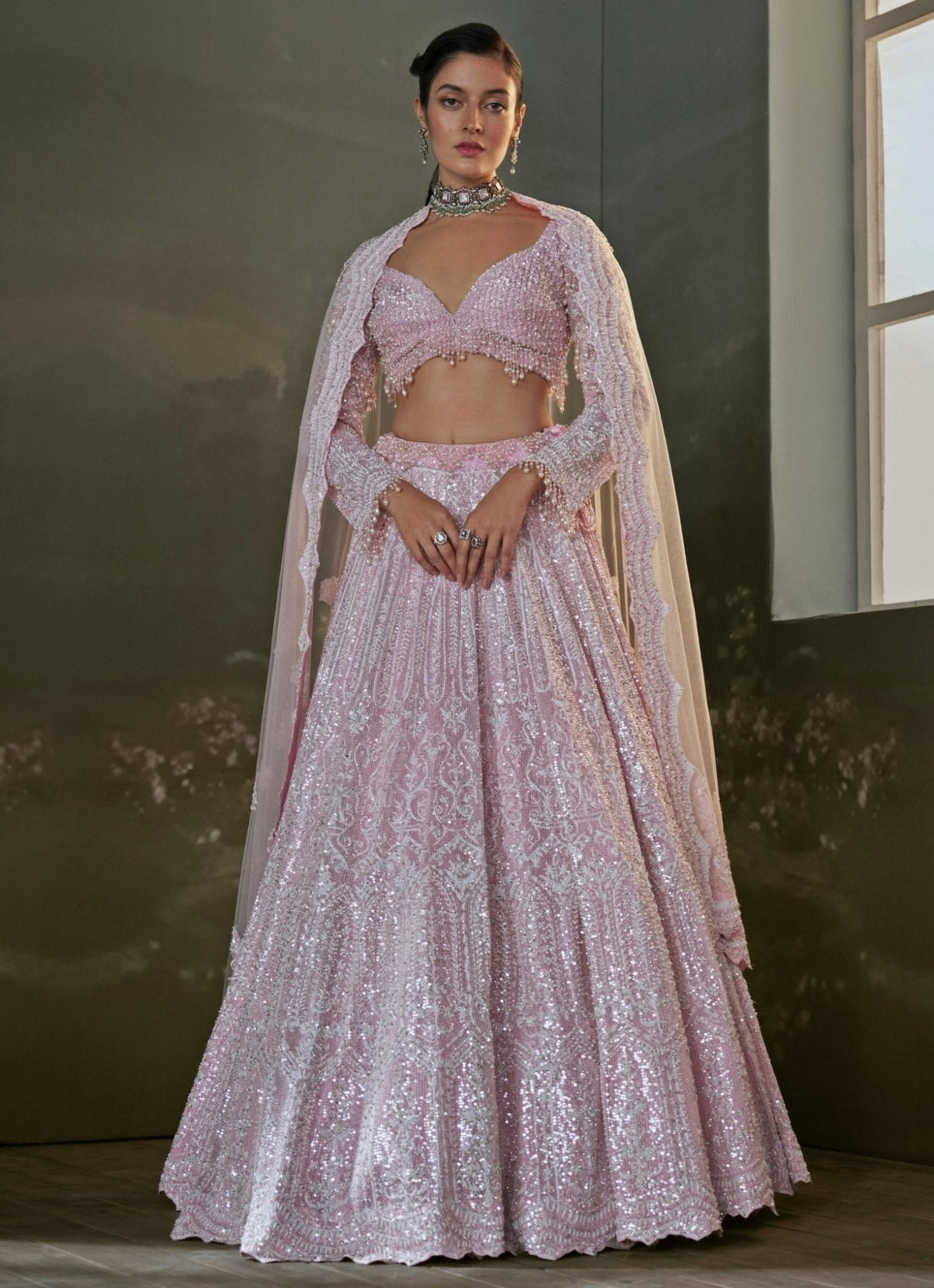 Pink Soft Net Lehenga Set Nitika Gujral - Fabilicious Fashion