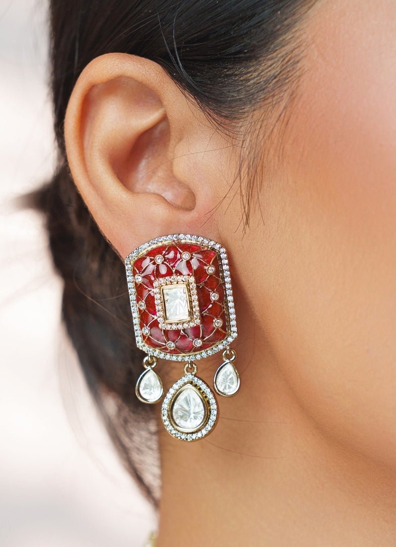 Pink Stone And Polki Pearl Choker Set Zevar by Geeta - Fabilicious Fashion