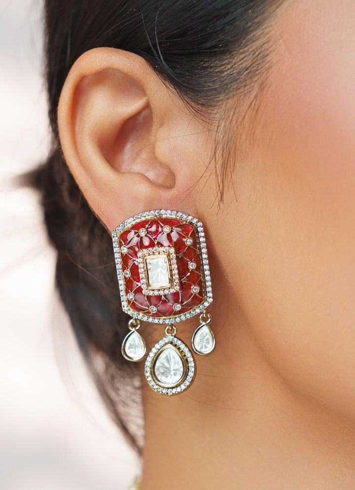 Pink Stone And Polki Pearl Choker Set Zevar by Geeta - Fabilicious Fashion