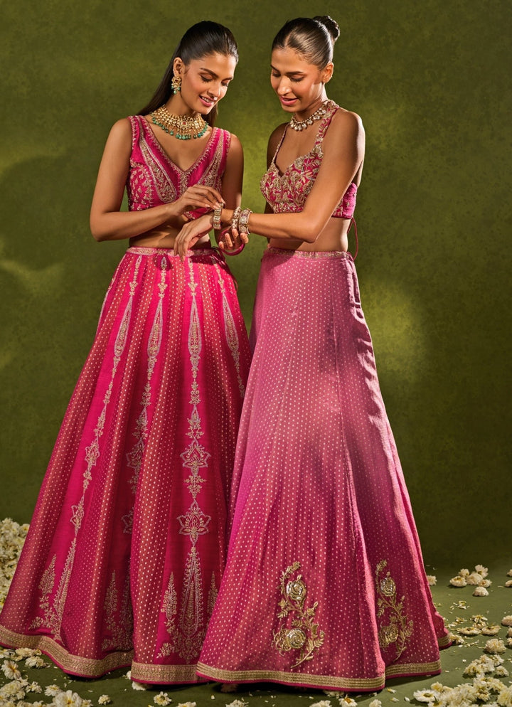 Pink Tissue Jamewar Lehenga Chamee & Palak - Fabilicious Fashion